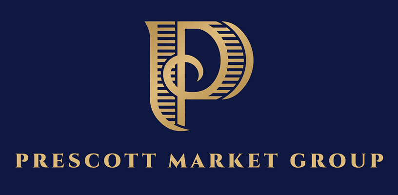 Prescott Market Group logo on dark background.